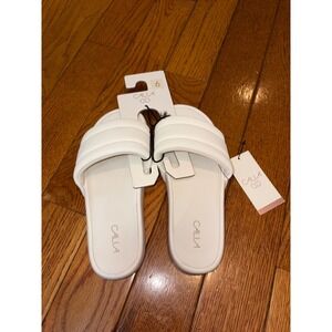 CALIA Cloud Cover White Athletic Slide Sandals CAX25WRS2 Womens 6 NWT